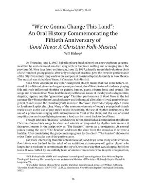 We're Gonna Change This Land" and "Sunday's Child." 12 Bob Oldenburg, “Good News Is Here!” Church Recreation, Jan, Feb, Mar 1968, 8–9