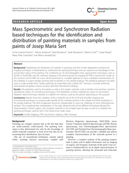Mass Spectrometric and Synchrotron Radiation Based Techniques for the Identification and Distribution of Painting Materials in S