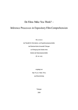 Inference Processes in Expository Film Comprehension