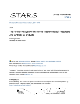 Tatp) Precursors and Synthetic By-Products