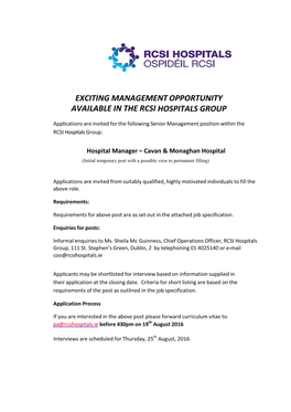 2016 Cavan Monaghan Hospital Advert Details[1]