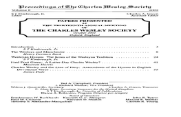 THE CHARLES WESLEY SOCIETY October 2002 Oxford, England