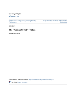 The Physics of Fire by Friction
