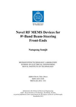 Novel RF MEMS Devices for W-Band Beam-Steering Front-Ends
