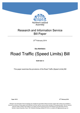 Speed Limits) Bill