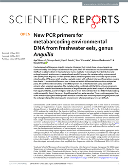 New PCR Primers for Metabarcoding Environmental DNA from Freshwater