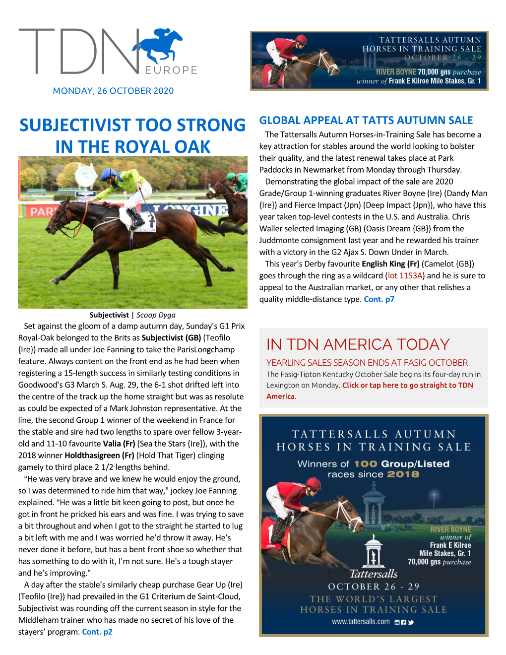 Tdn Europe • Page 2 of 13 • Thetdn.Com Monday • 26 October 2020