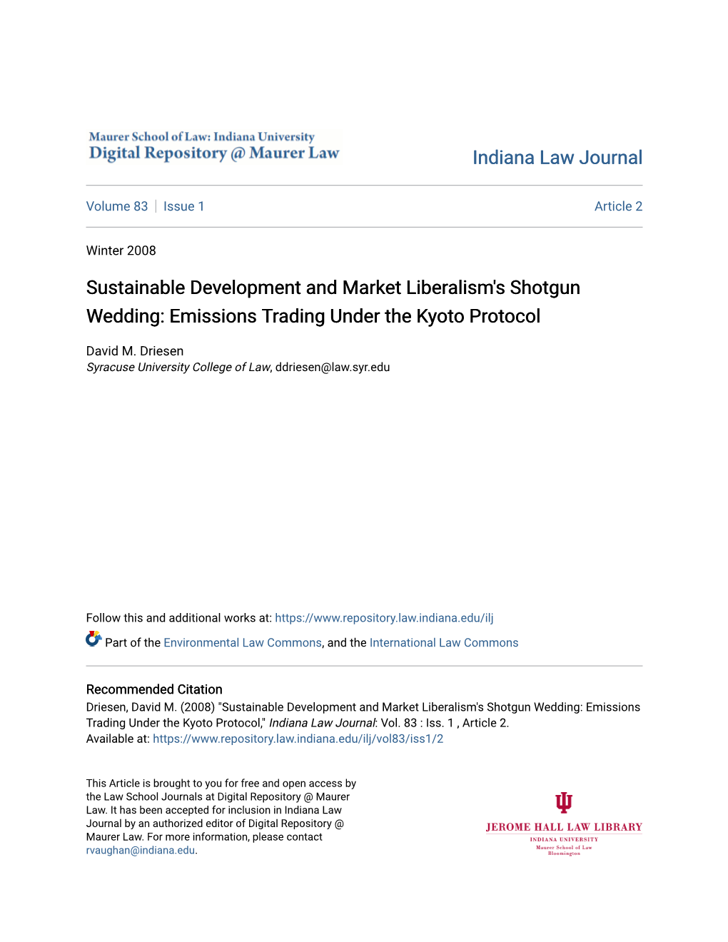 Emissions Trading Under the Kyoto Protocol