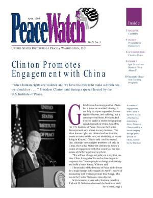Clinton Promotes Engagement with China