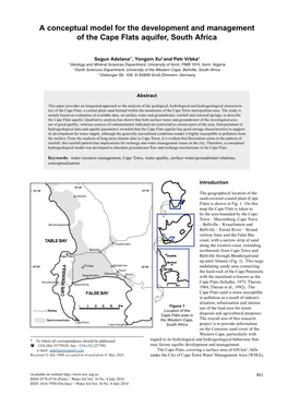 A Conceptual Model for the Development and Management of the Cape Flats Aquifer, South Africa
