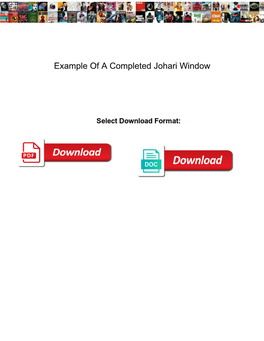 Example of a Completed Johari Window