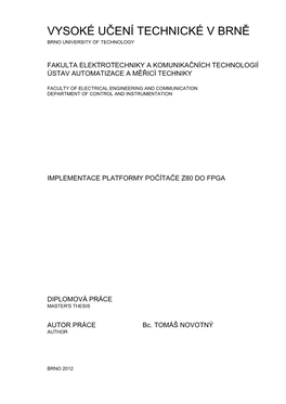 Implementace Platformy Počítače Z80 Do Fpga