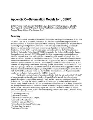 Appendix C—Deformation Models for UCERF3