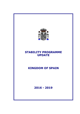 Stability Programme Update Kingdom of Spain 2016