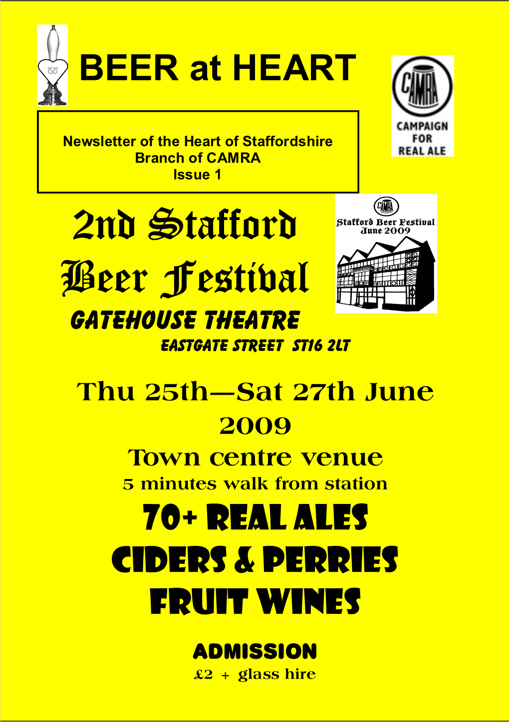 2Nd Stafford Beer Festival Gatehouse Theatre Eastgate Street ST16 2LT