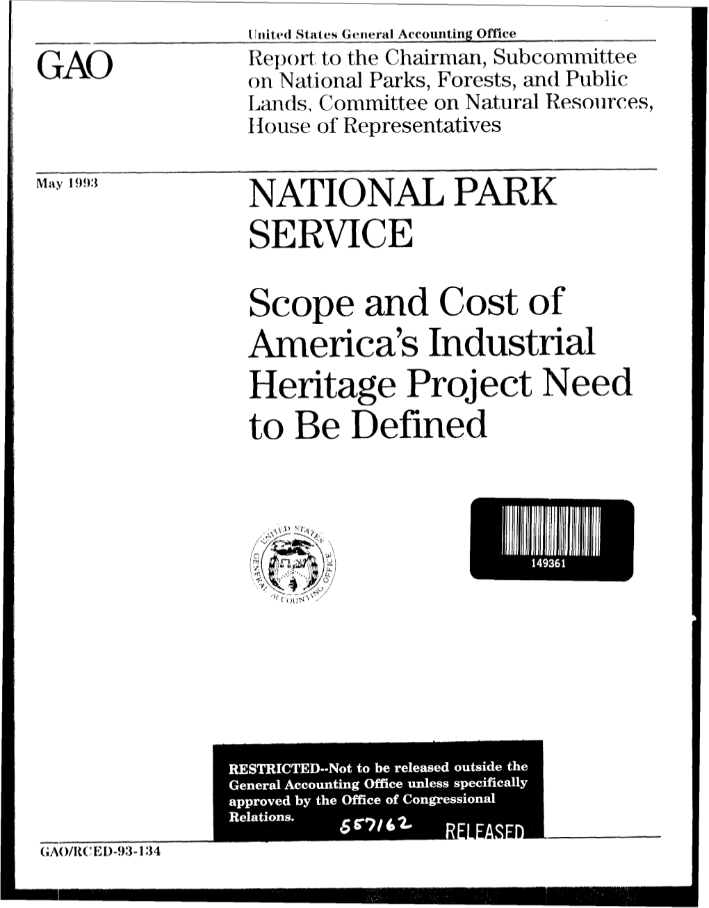 Scope and Cost of America's Industrial Heritage Project Need to Be