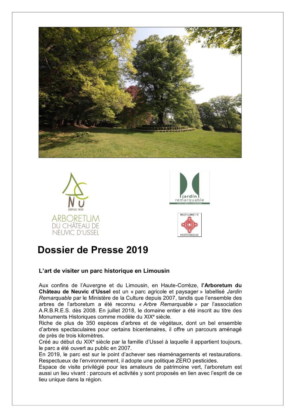 Dossier De Presse 2019