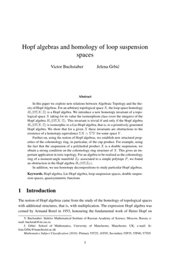 Hopf Algebras and Homology of Loop Suspension Spaces