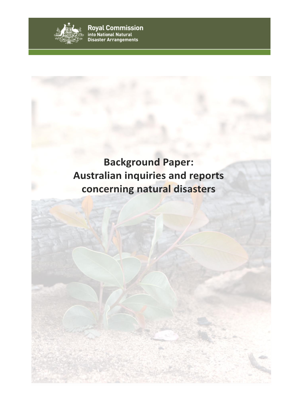 Australian Inquiries and Reports Concerning Natural Disasters