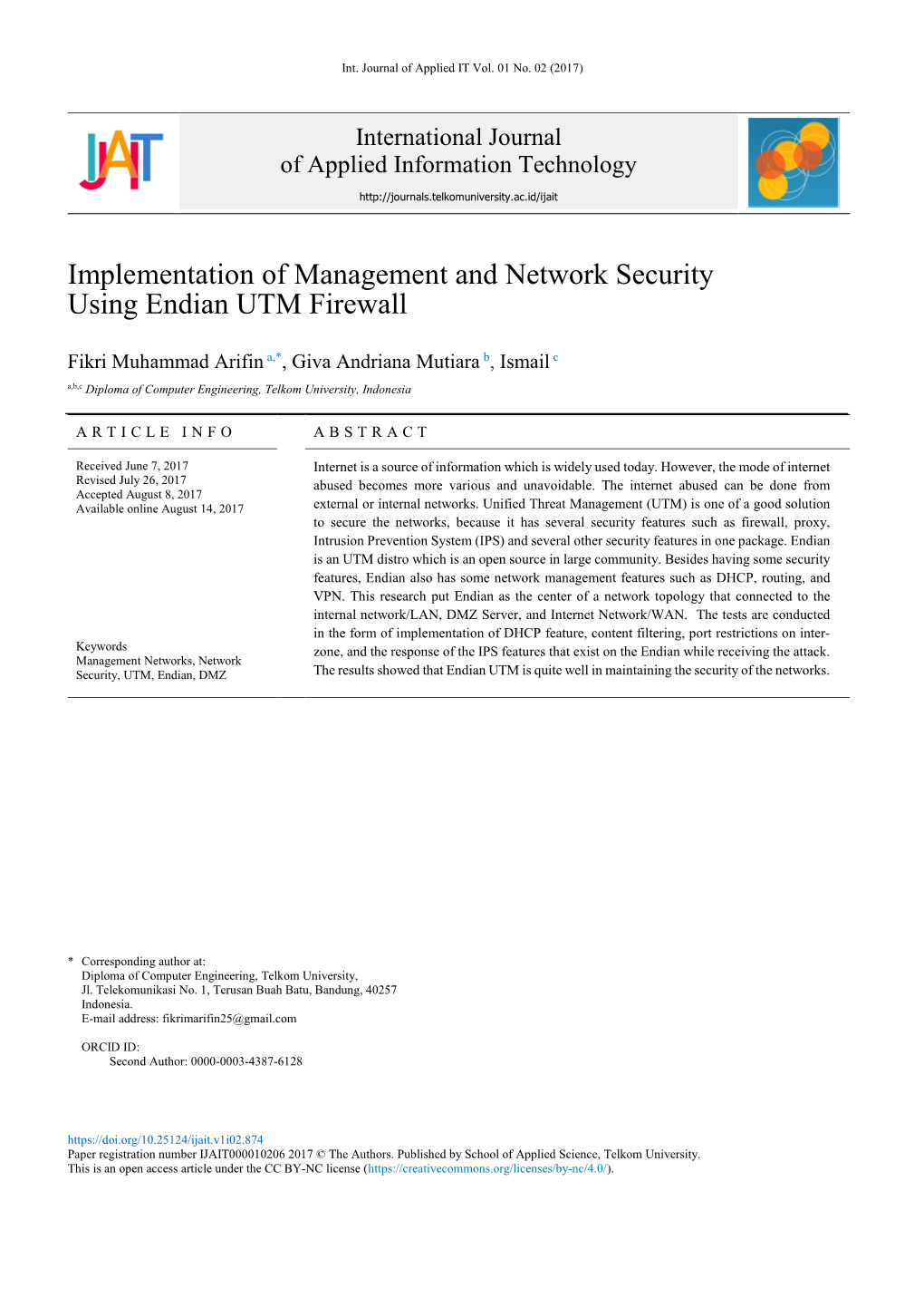 Implementation of Management and Network Security Using Endian UTM Firewall