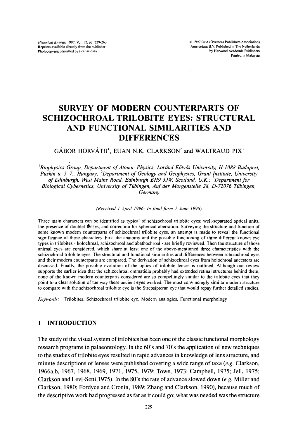 Survey of Modern Counterparts Of