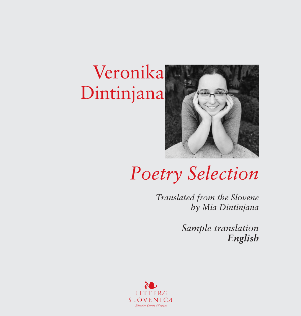 Veronika Dintinjana Poetry Selection Cheherezadetranslated from the Slovene by Mia Dintinjana