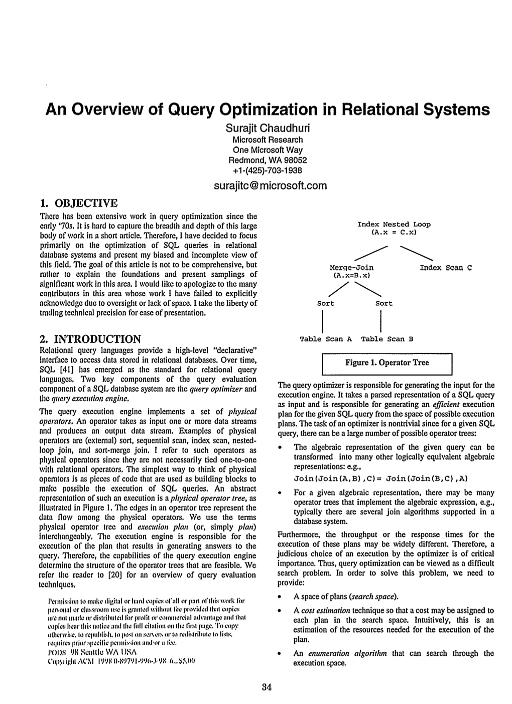 S. Chaudhuri: an Overview of Query Optimization in Relational Systems