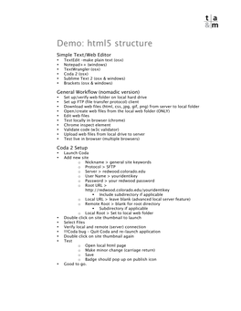 Demo: Html5 Structure