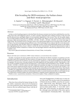 Elm Breeding for DED Resistance, the Italian Clones and Their Wood Properties A