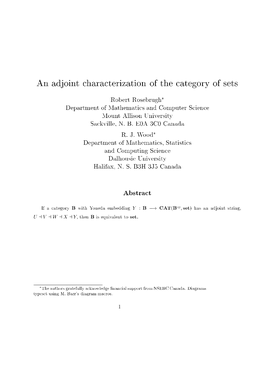 An Adjoint Characterization of the Category of Sets