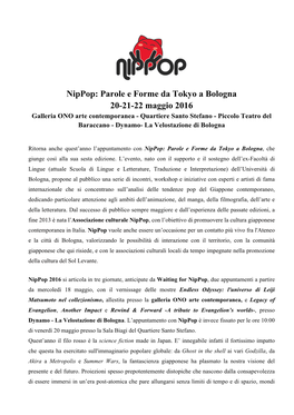 Nippop: Parole E Forme Da Tokyo a Bologna