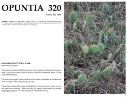OPUNTIA 320 Labour Day 2015
