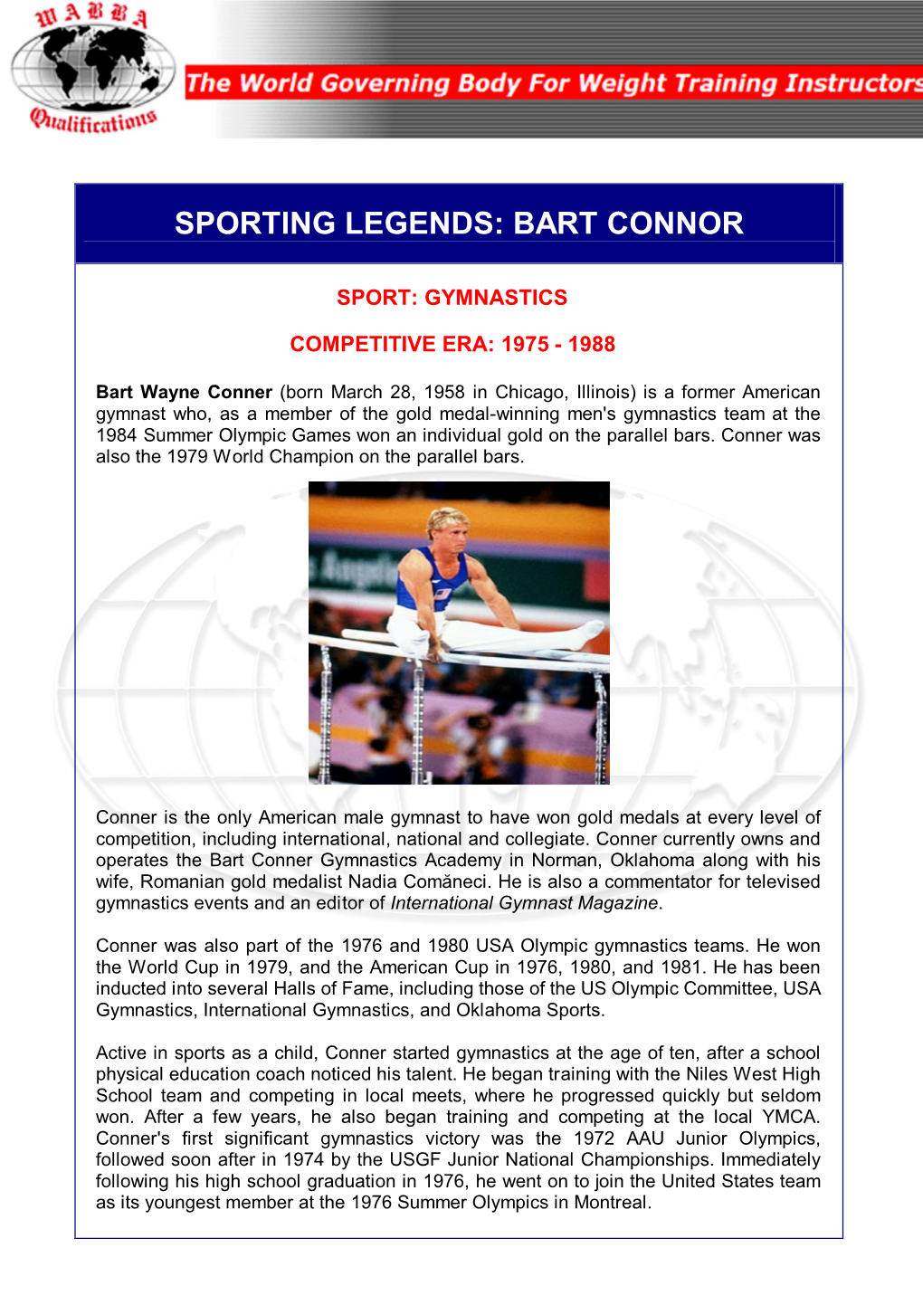 Sporting Legends: Bart Connor