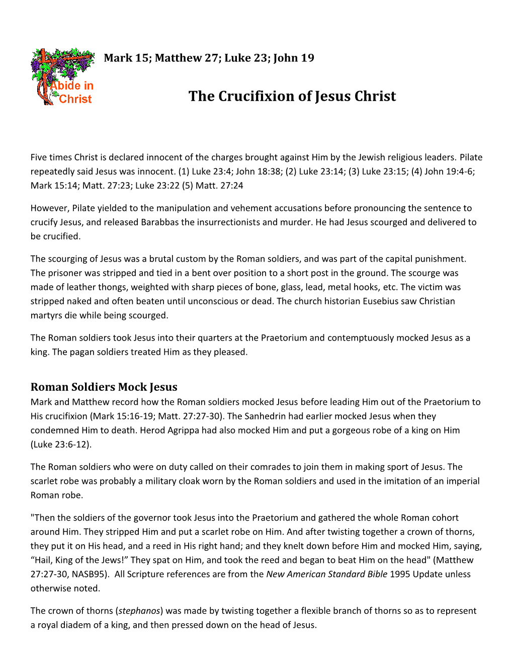 The Crucifixion Of Jesus Christ Docslib 4417