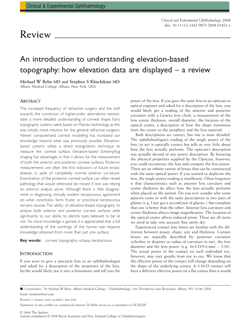 An Introduction to Understanding Elevation-Based Topography: How Elevation Data Are Displayed–Areview