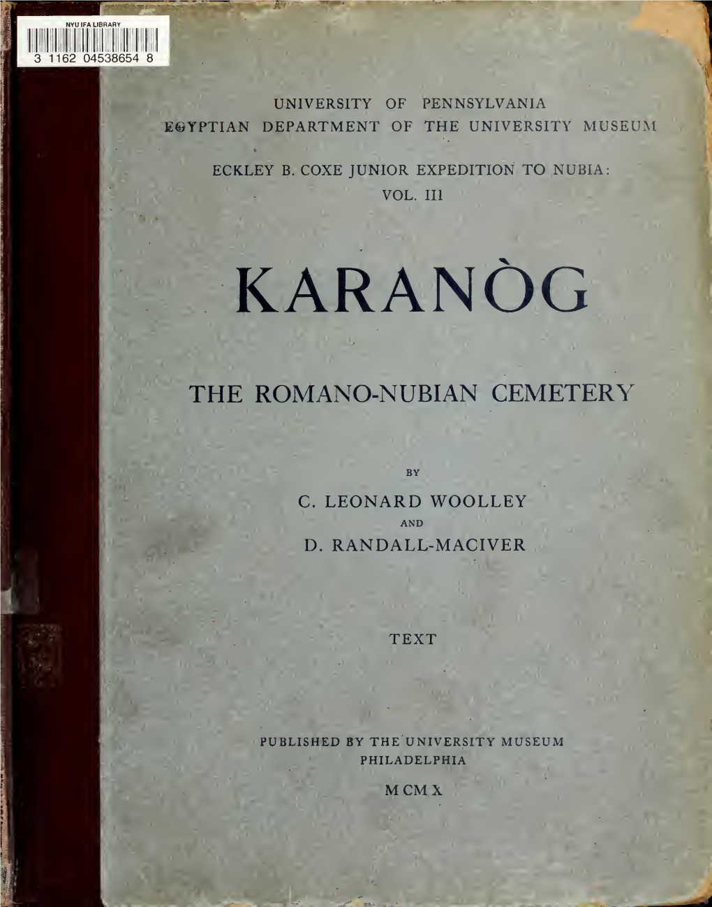 Karanòg : the Romano-Nubian Cemetery