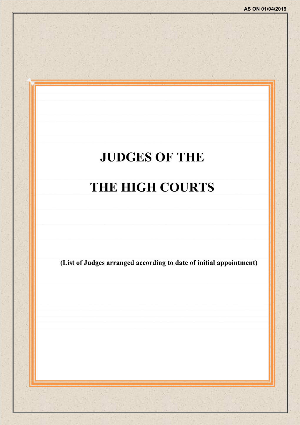 Judges of the the High Courts