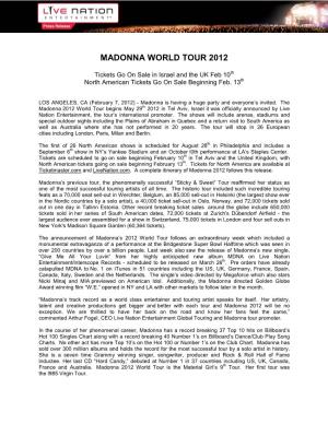 MADONNA WORLD TOUR 2012 Final 2.7.2012 300Am ET LN Templatex