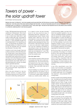 The Solar Updraft Tower by CM Meyer, Technical Journalist