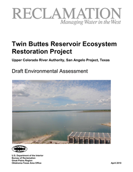 Twin Buttes Reservoir Ecosystem Restoration Project