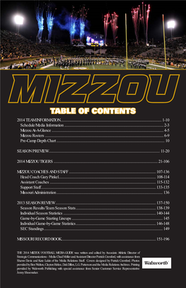 2014 Missouri Spring Football Media Guide