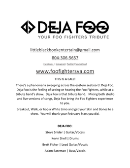 THIS IS a CALL! There’S a Phenomena Sweeping Across the Eastern Seaboard: Deja Foo