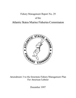 Amendment 3 to the Interstate Fishery Management Plan for American Lobster