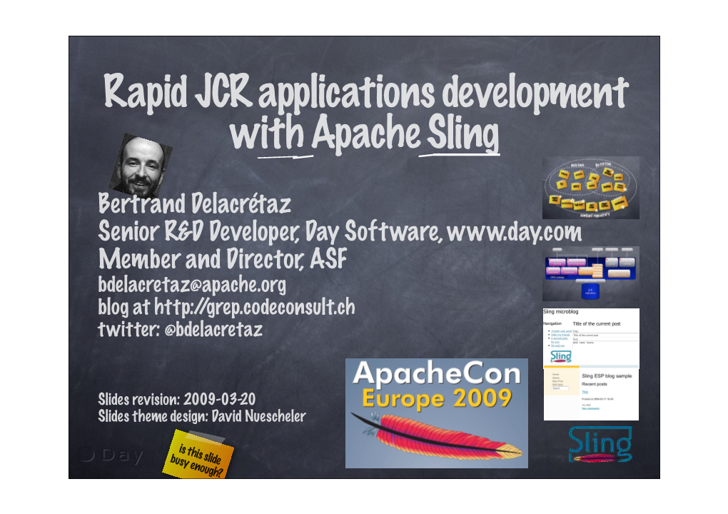 Rapid JCR Applications Development with Apache Sling