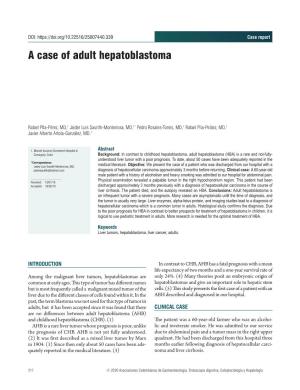 A Case of Adult Hepatoblastoma