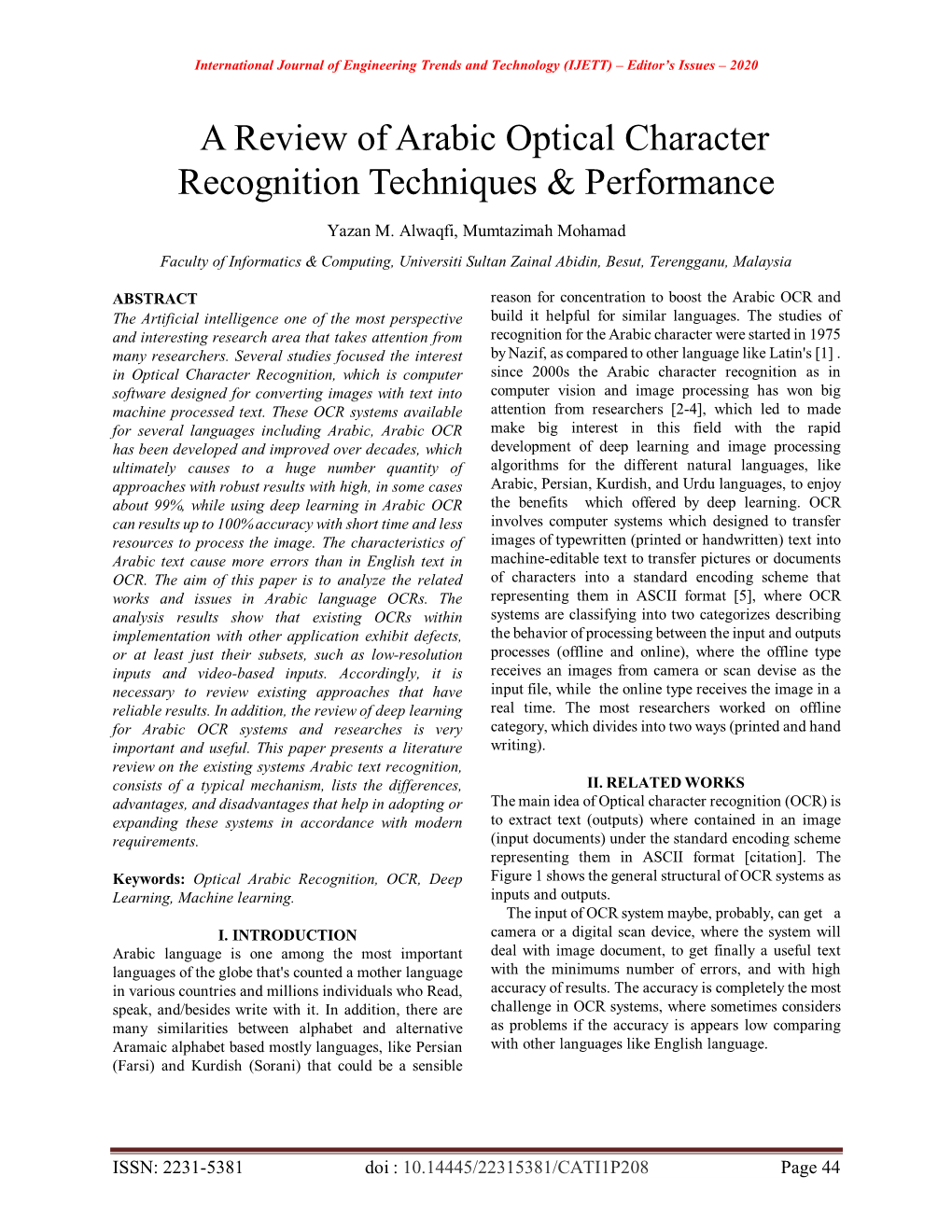 a-review-of-arabic-optical-character-recognition-techniques