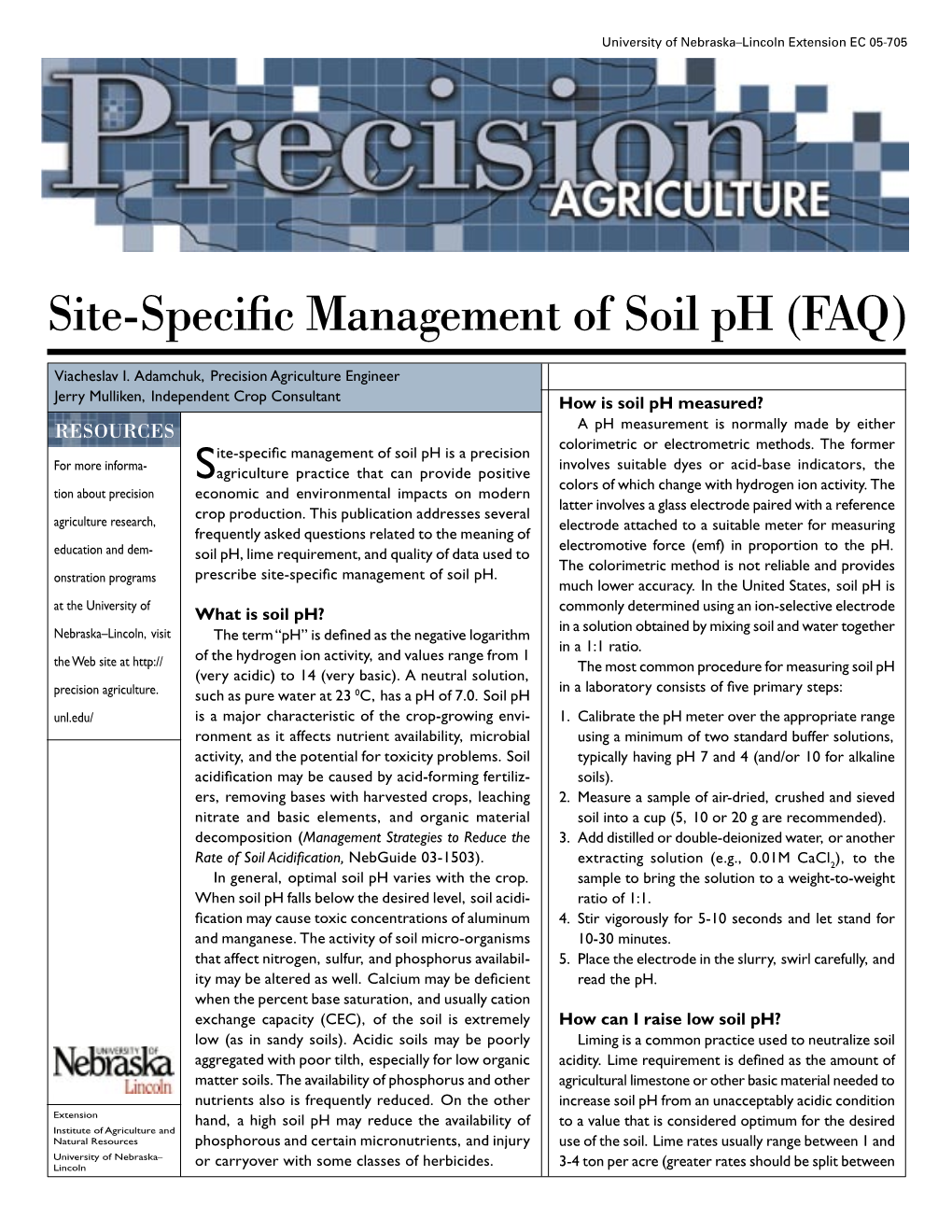 Site-Specific Management of Soil Ph (FAQ)