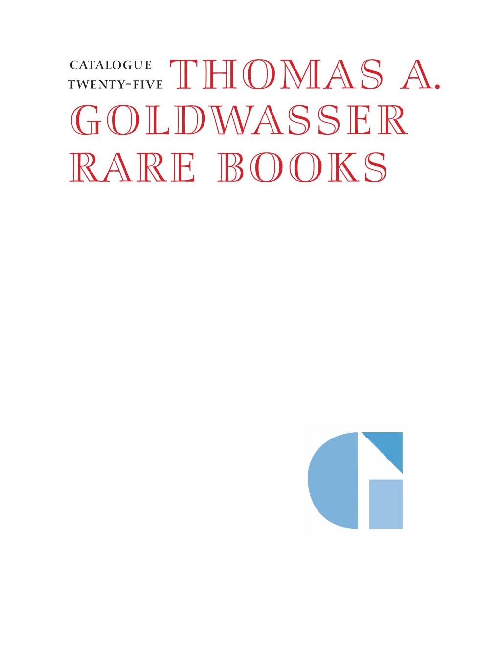 Thomas a Goldwasser Rare Books