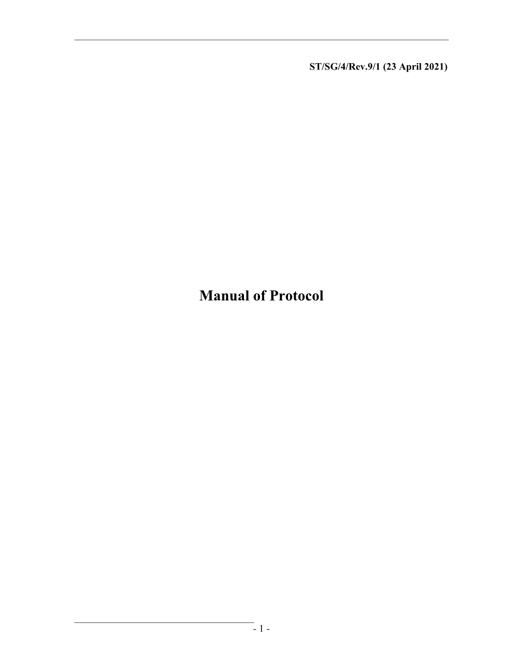 Manual of Protocol