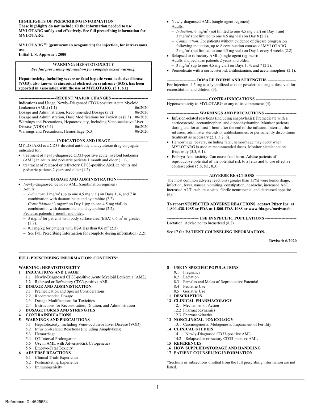 MYLOTARG (Gemtuzumab Ozogamicin)